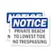 Signmission Private Beach To Lowest Tide No Trespassing OSHA Notice Sign, Vinyl Decal, 10in W x 7in L, 2PK OS-2PACK-NS-D-710-L-17806 - alternate 1